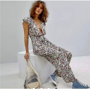 Free People Ruffle your Feathers Jumpsuit XS
